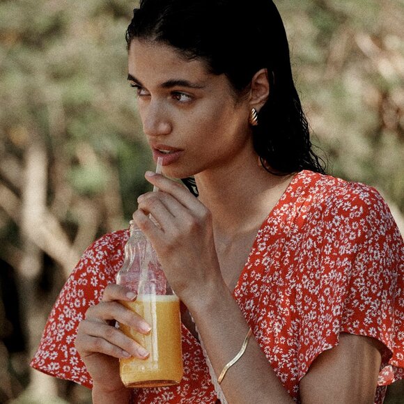 [NWT] Madewell Puff Small Hooped Earrings - Picture 2 of 5